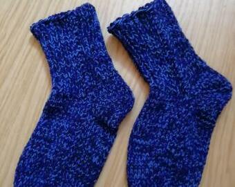 Pletené ponožky melírované (modré)
