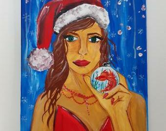 Obraz malba na plátně - Čekání na vánoce