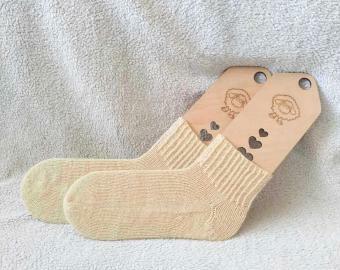 Vlněné ponožky 40-41 přírodní