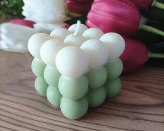 Svíčka bubliny - olivově zelená